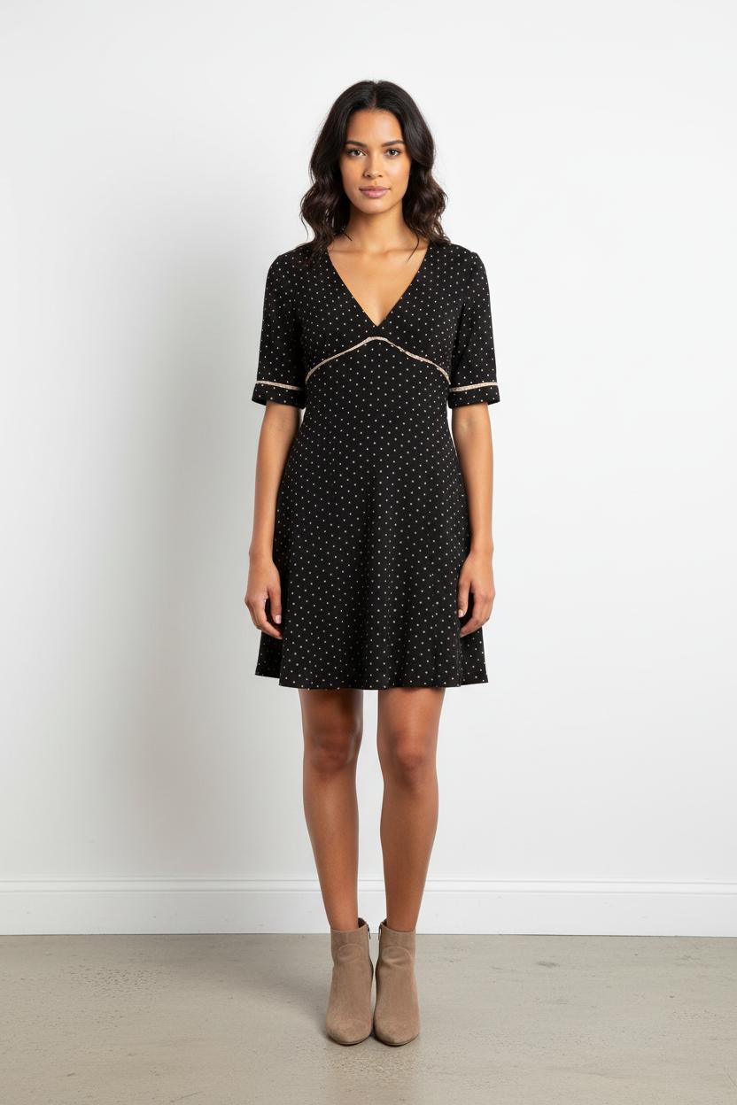 Robe Patineuse Noire à Pois - Taille S/36