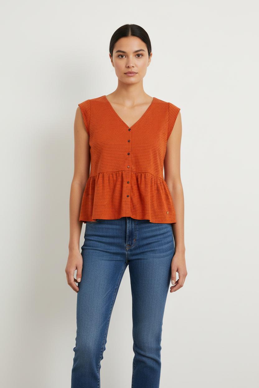 Blouse Orange - Taille XS/34