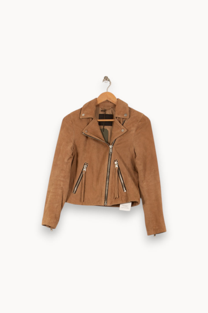 Blouson Motard Beige - Taille XS/34 de la marque All Saints | PARAD54067 - Vendu par Paradigme - Image 2