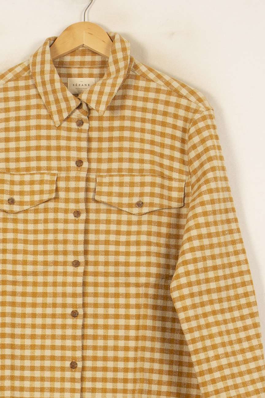 Chemise à Carreaux Jaune et Blanche - Taille XL/42 de la marque Sézane | PARAD54087 - Vendu par Paradigme - Image 3