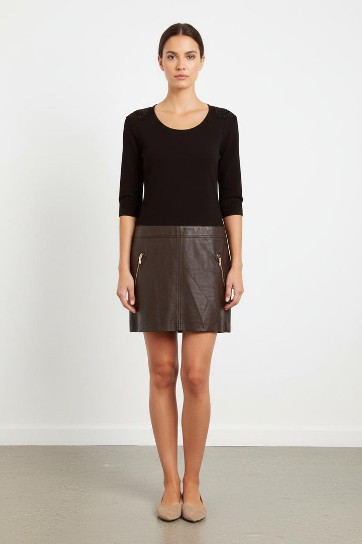 Robe Courte Noire et Marron - Taille M/38