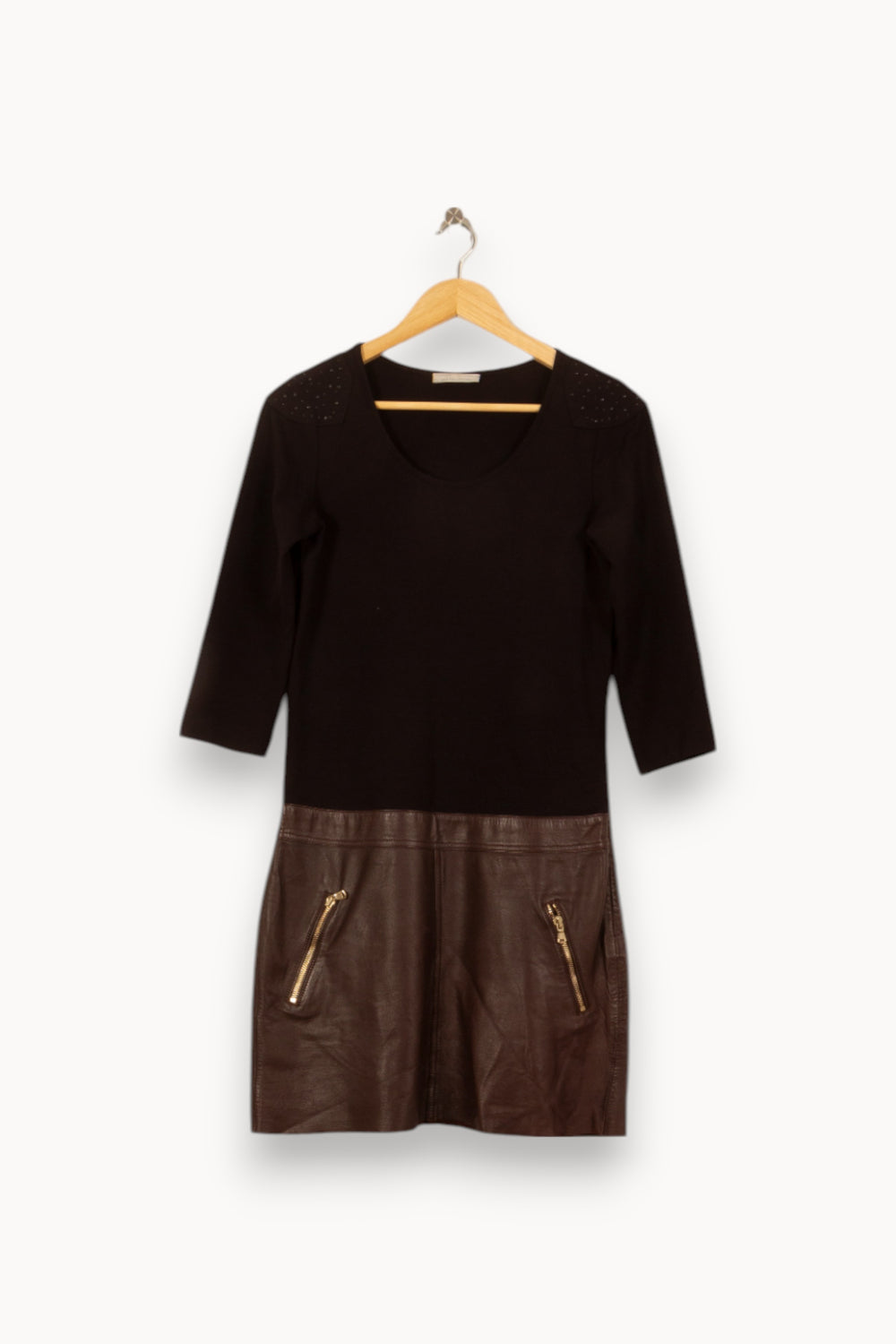 Robe Courte Noire et Marron - Taille M/38 de la marque IKKS | PARAD54099 - Vendu par Paradigme - Image 2