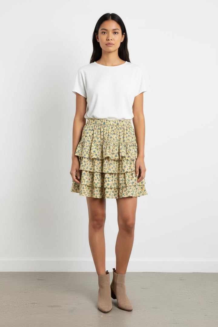 Jupe Volantée Jaune et Bleu - Taille XS/34