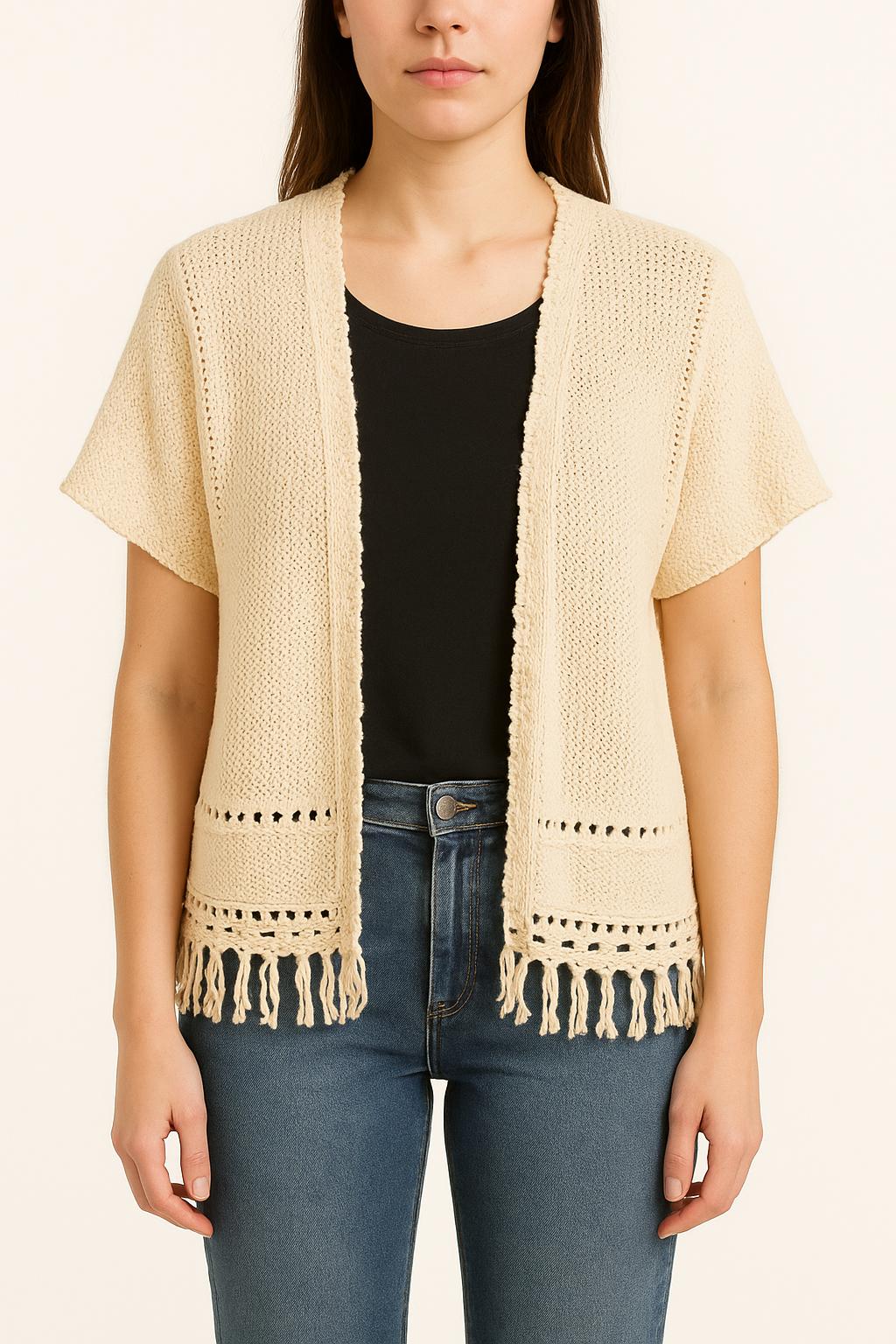 Gilet Blanc - Taille XS/34 de la marque La Fée Maraboutée | PARAD54121 - Vendu par Paradigme - Image 1