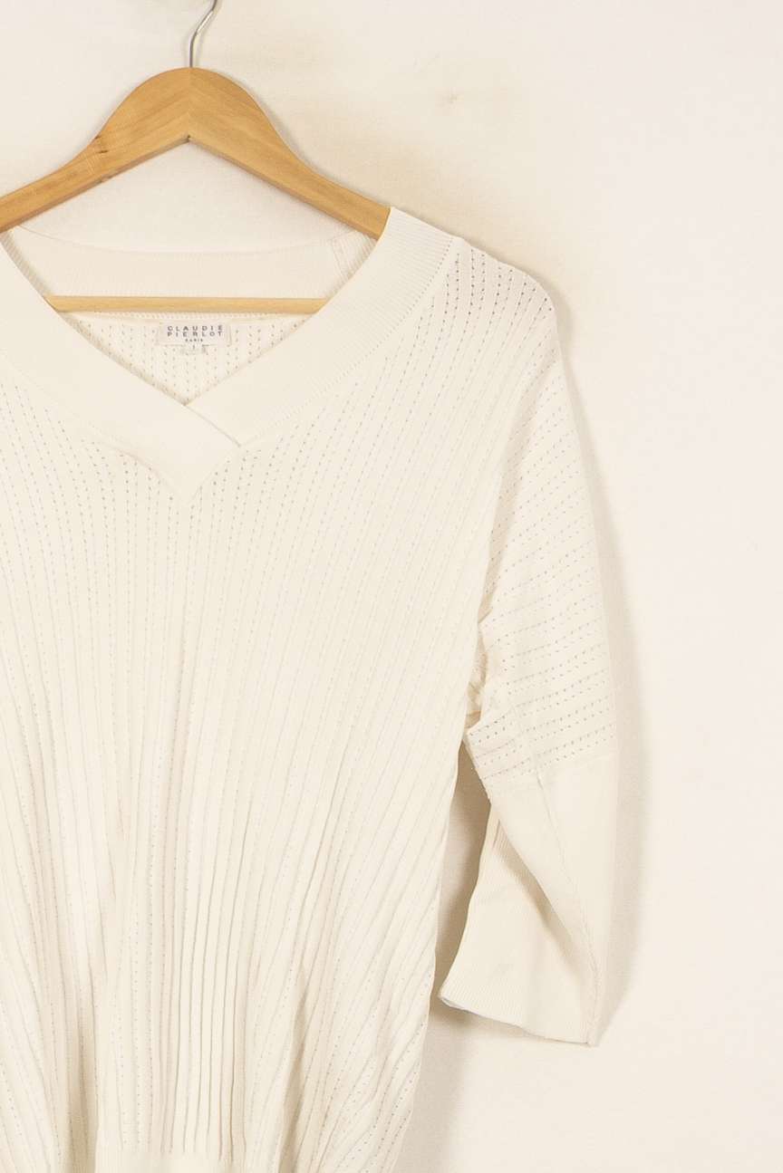 Pull Blanc - Taille S/36 de la marque Claudie Pierlot | PARAD54124 - Vendu par Paradigme - Image 3