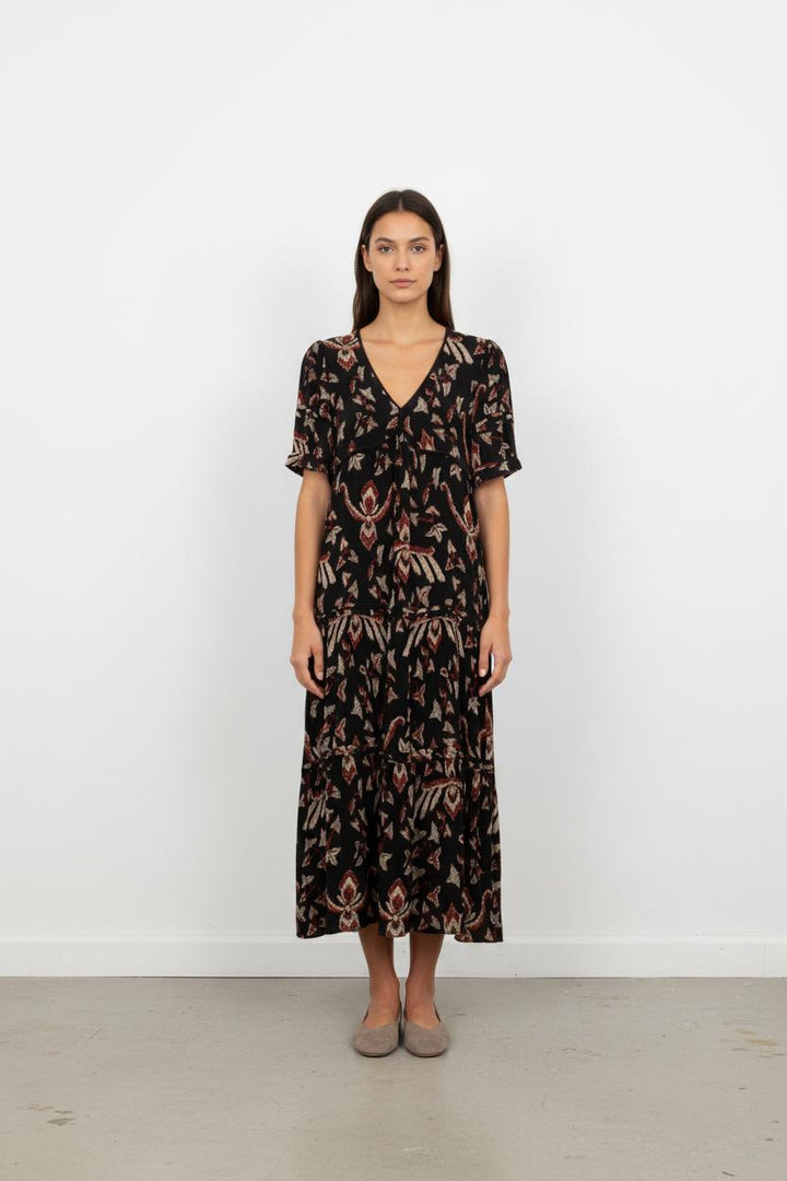 Robe Longue Noire et Rouge - Taille XS/34
