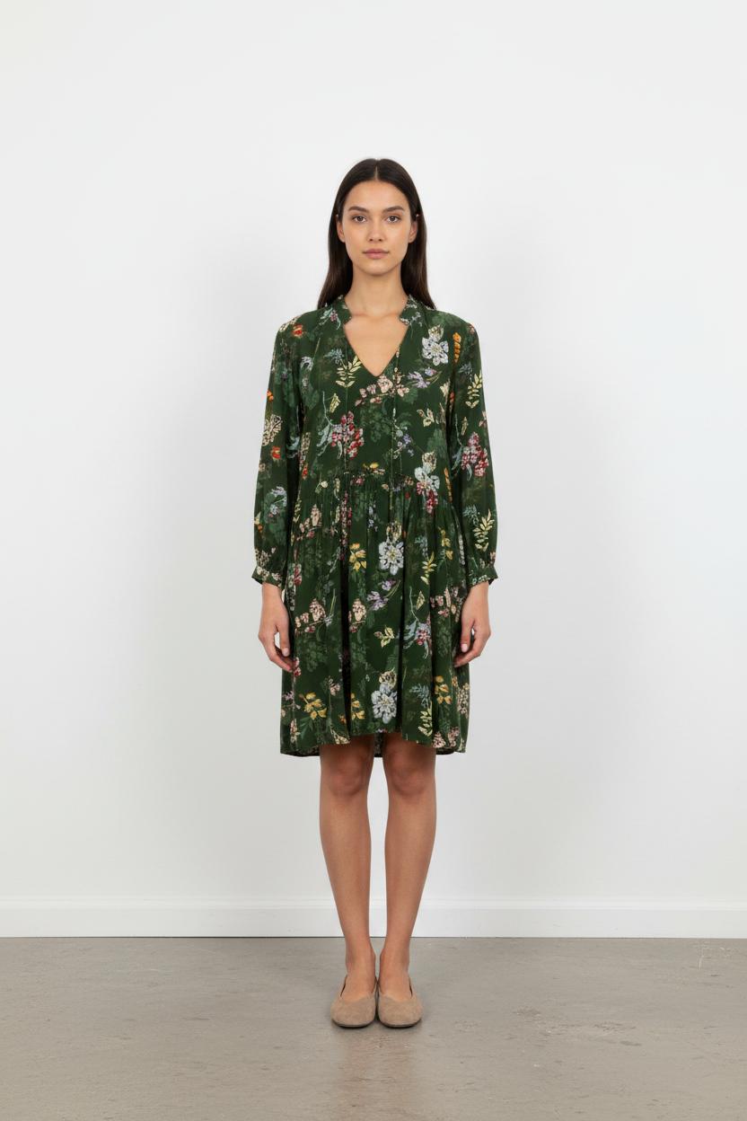 Robe Fleurie Verte - Taille S/36