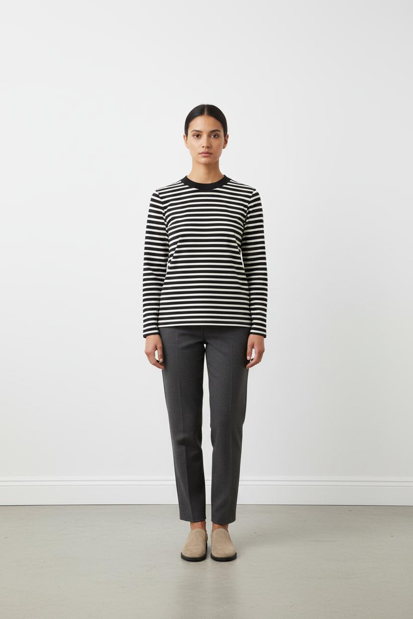 Marinière Noire et Blanche - Taille S/36