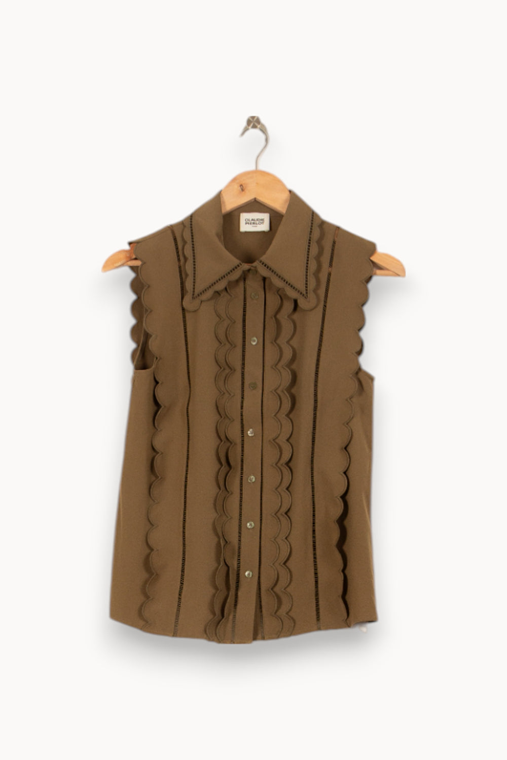 Blouse Sans Manches Marron - Taille S/36 de la marque Claudie Pierlot | PARAD54147 - Vendu par Paradigme - Image 2