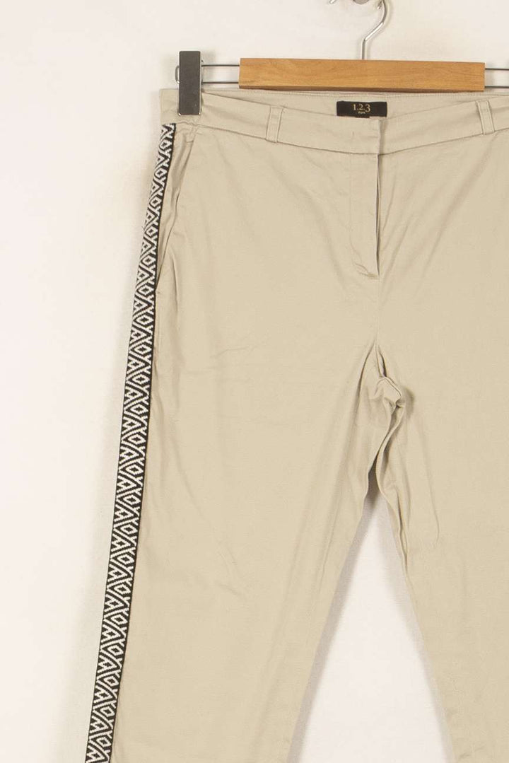 Pantalon Chino Beige et Noir - Taille L/40 de la marque Maison 123 | PARAD54156 - Vendu par Paradigme - Image 3