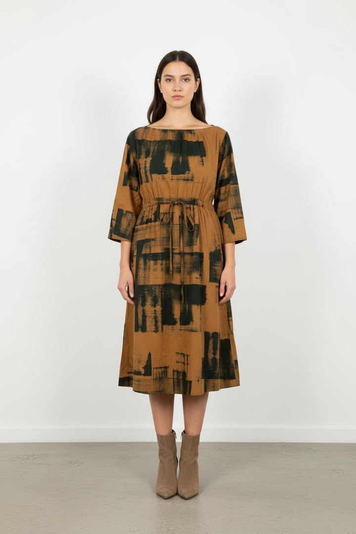 Robe Longue Marron et Noire - Taille S/36