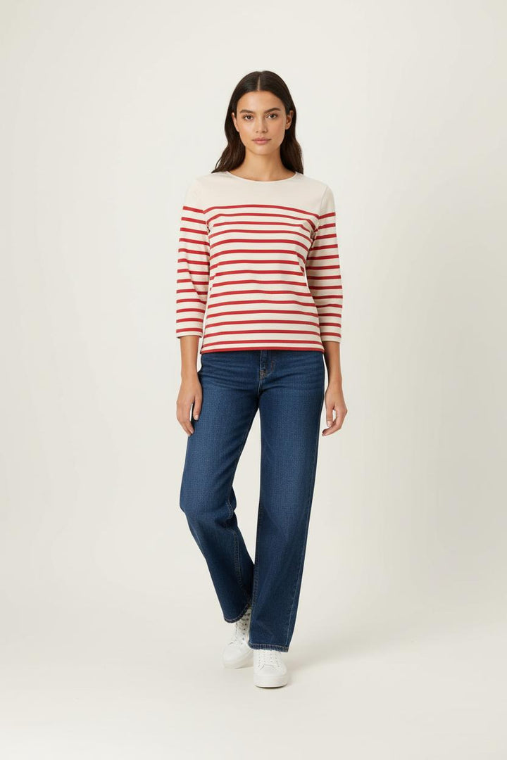 Marinière Écrue et Rouge - Taille S/36 de la marque Sézane | PARAD54175 - Vendu par Paradigme - Image 1