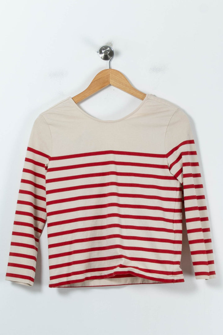 Marinière Écrue et Rouge - Taille S/36 de la marque Sézane | PARAD54175 - Vendu par Paradigme - Image 2