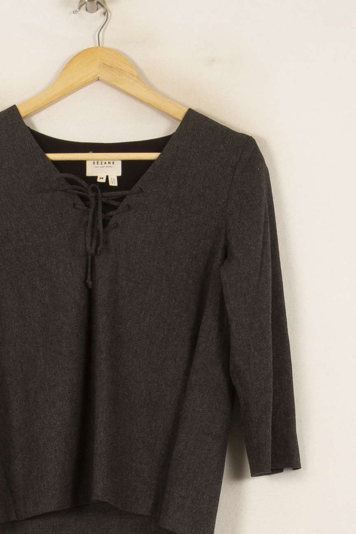 Blouse Grise - Taille S/36 de la marque Sézane | PARAD54176 - Vendu par Paradigme - Image 3