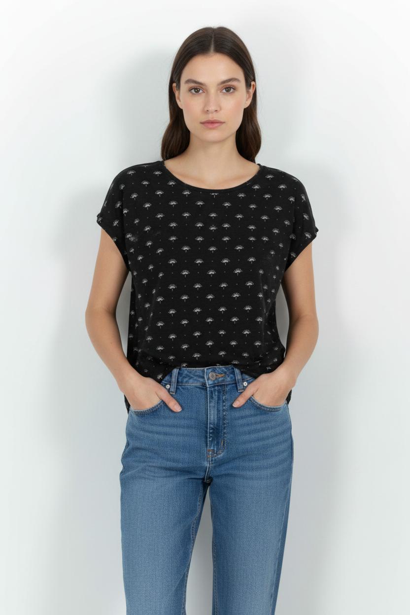 Tee-shirt Noir et Blanc - Taille XL/42 de la marque Comptoir des Cotonniers | PARAD54199 - Vendu par Paradigme - Image 1