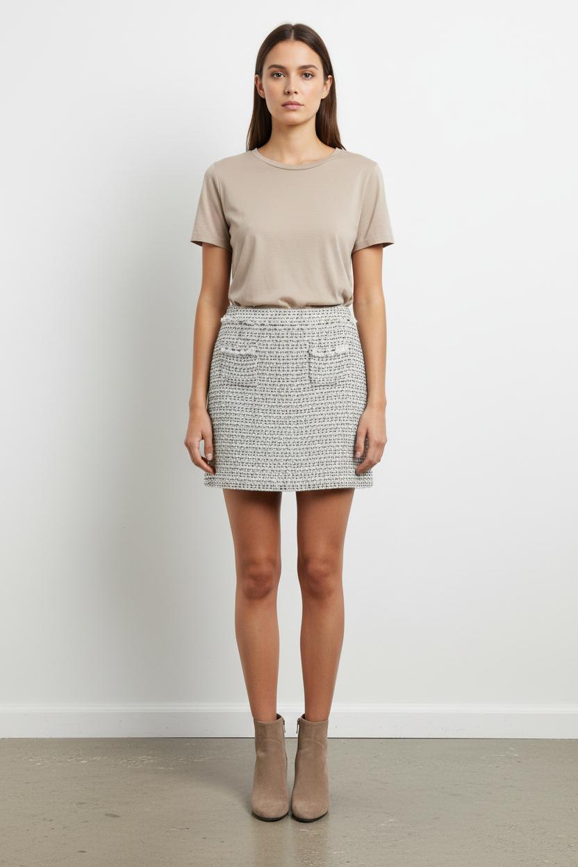 Jupe Droite Beige et Noire - Taille XL/42 de la marque Comptoir des Cotonniers | PARAD54200 - Vendu par Paradigme - Image 1