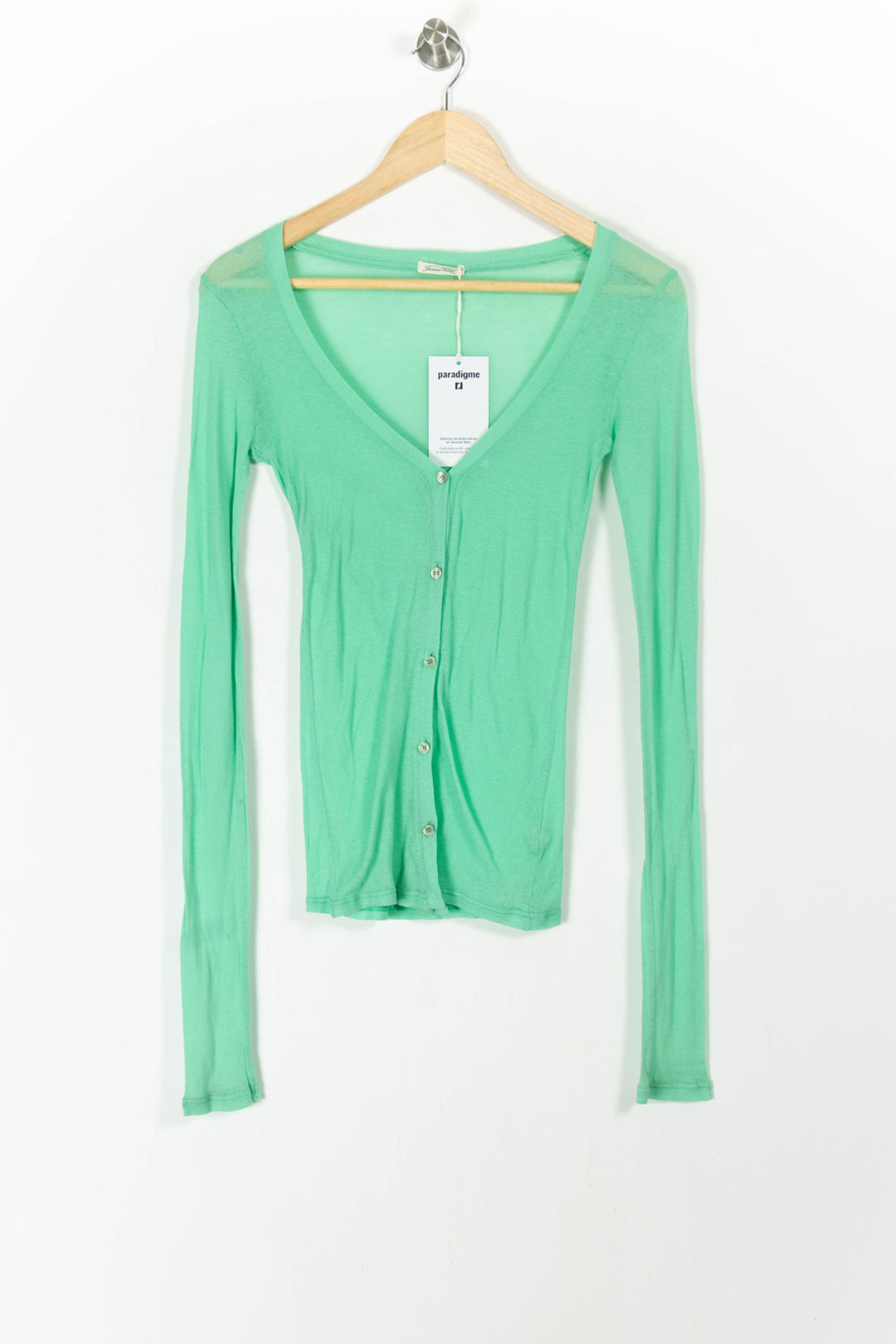 Cardigan Vert - Taille M/38 de la marque American Vintage | PARAD54212 - Vendu par Paradigme - Image 2