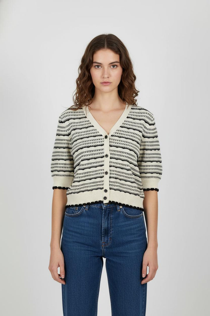 Gilet Beige et Noir - Taille L/40 de la marque Galeries Lafayette | PARAD54213 - Vendu par Paradigme - Image 1