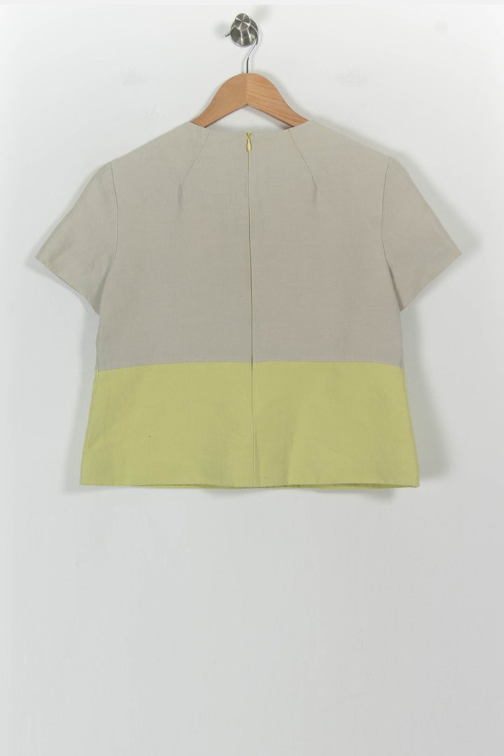 Blouse Jaune et Beige - Taille M/38 de la marque Tara Jarmon | PARAD54243 - Vendu par Paradigme - Image 4