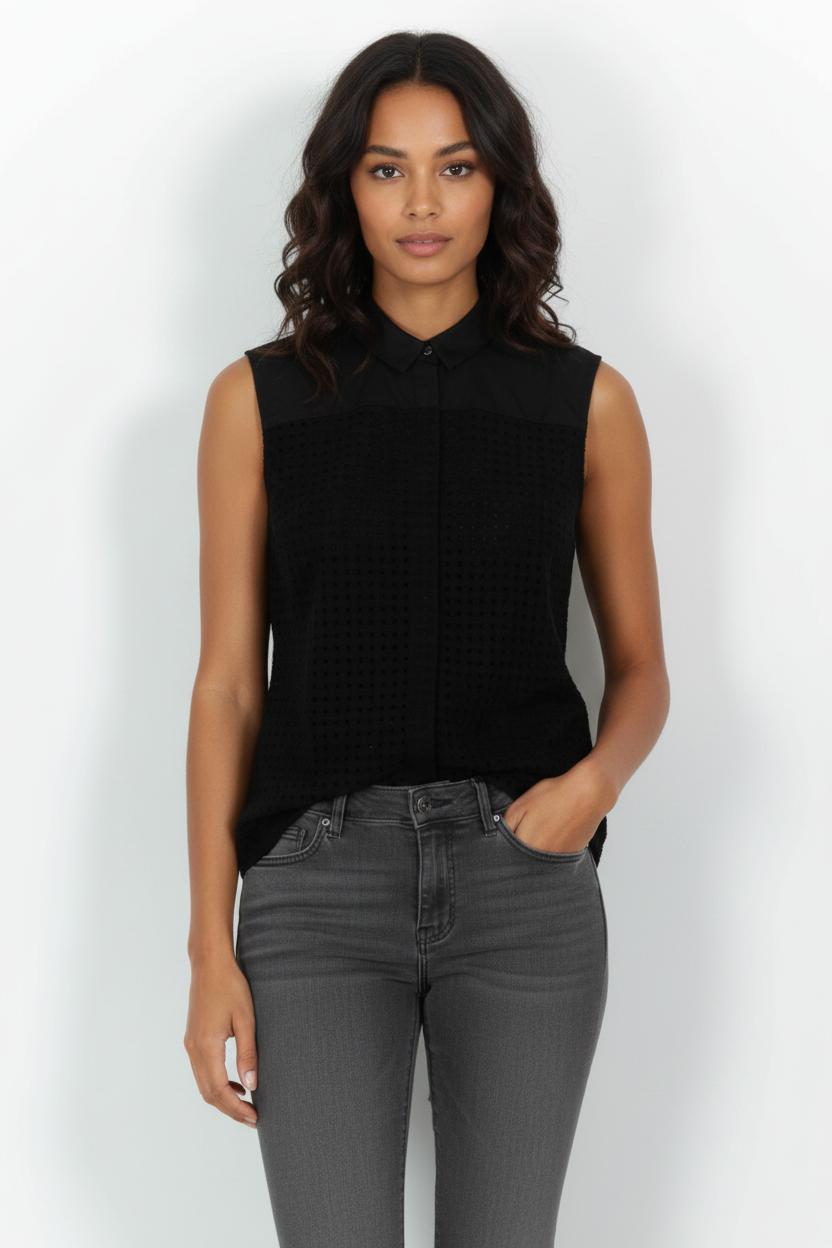 Chemise Sans Manches Noire - Taille S/36 de la marque Claudie Pierlot | PARAD54249 - Vendu par Paradigme - Image 1