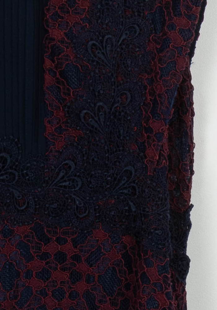 Robe Courte Bleu Marine et Bordeaux - Taille L/40 de la marque Sandro | PARAD54250 - Vendu par Paradigme - Image 3