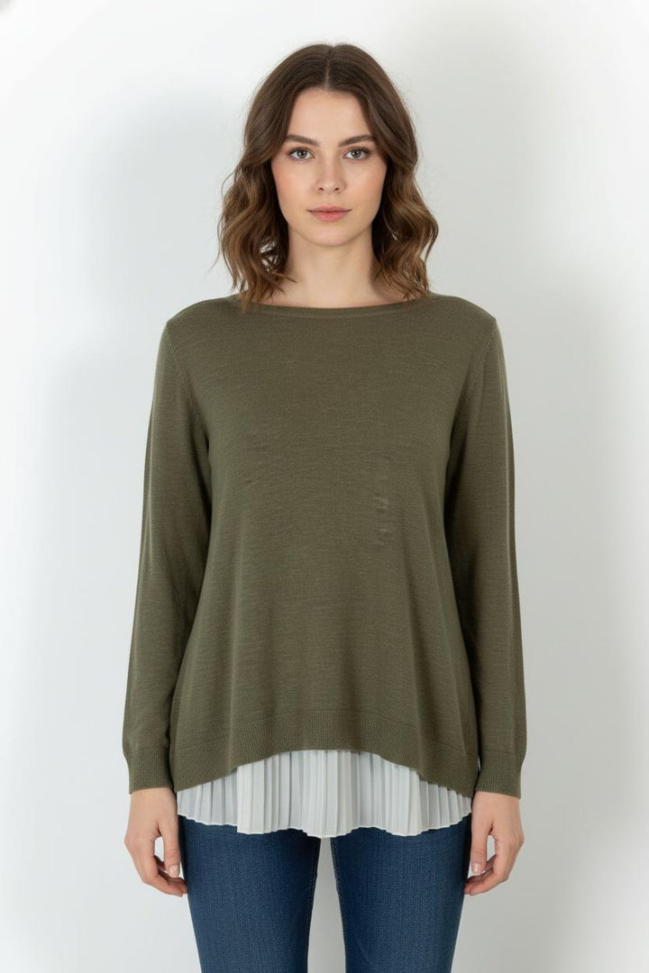 Pull Vert et Blanc - Taille L/40 de la marque Sandro | PARAD54257 - Vendu par Paradigme - Image 1