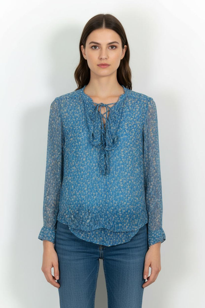Blouse Bleue et Beige - Taille XS/34 de la marque The Kooples | PARAD54259 - Vendu par Paradigme - Image 1