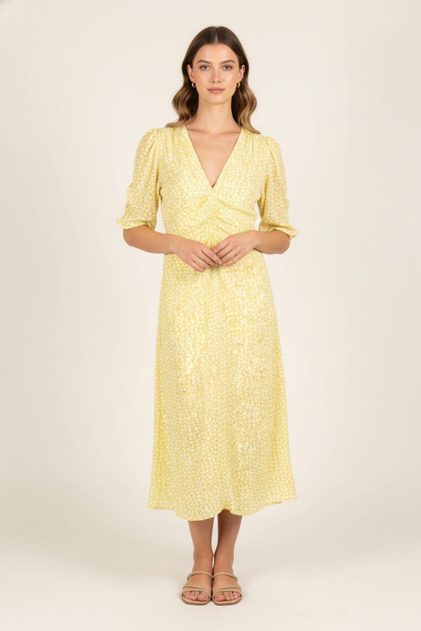 Robe Midi Jaune - Taille L/40 de la marque Petite Mendigote | PARAD54316 - Vendu par Paradigme - Image 1