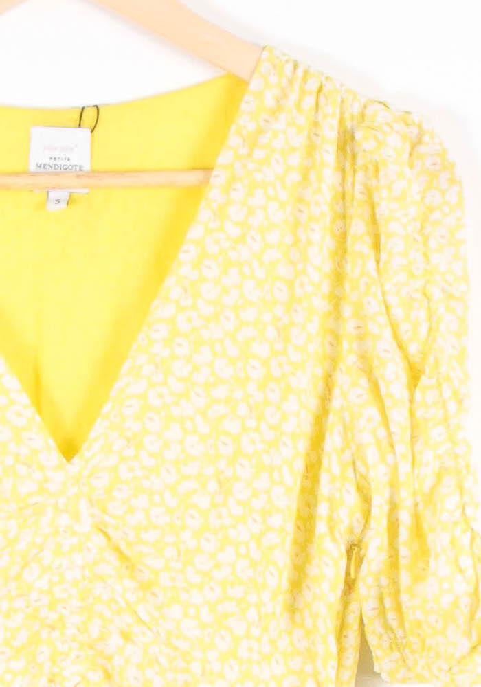 Robe Fleurie Jaune - Taille S/36 de la marque Petite Mendigote | PARAD54317 - Vendu par Paradigme - Image 3