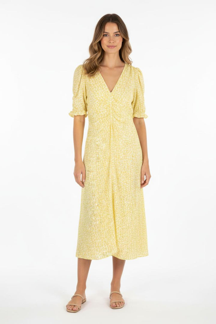 Robe Fleurie Jaune - Taille S/36 de la marque Petite Mendigote | PARAD54317 - Vendu par Paradigme - Image 1