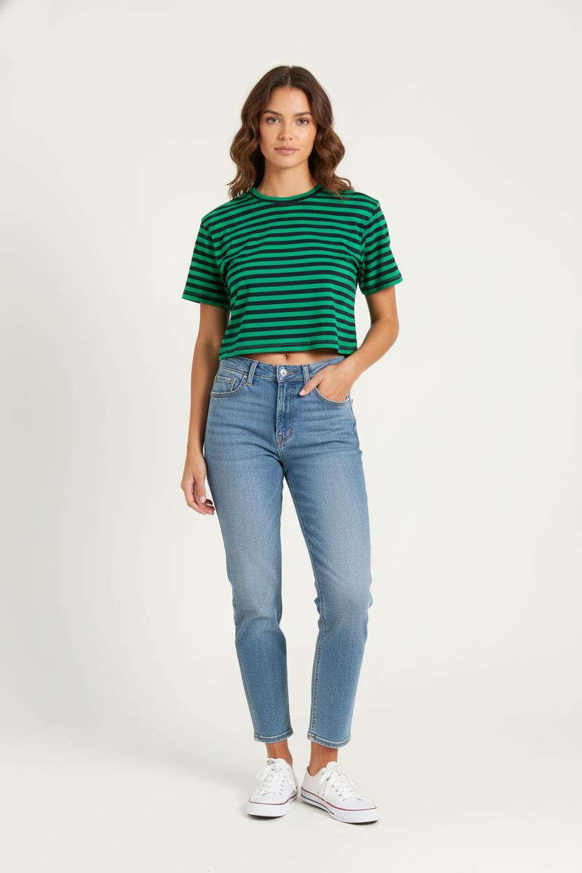 T-shirt Vert et Noir - Taille XS/34 de la marque The Frankie Shop | PARAD54327 - Vendu par Paradigme - Image 1