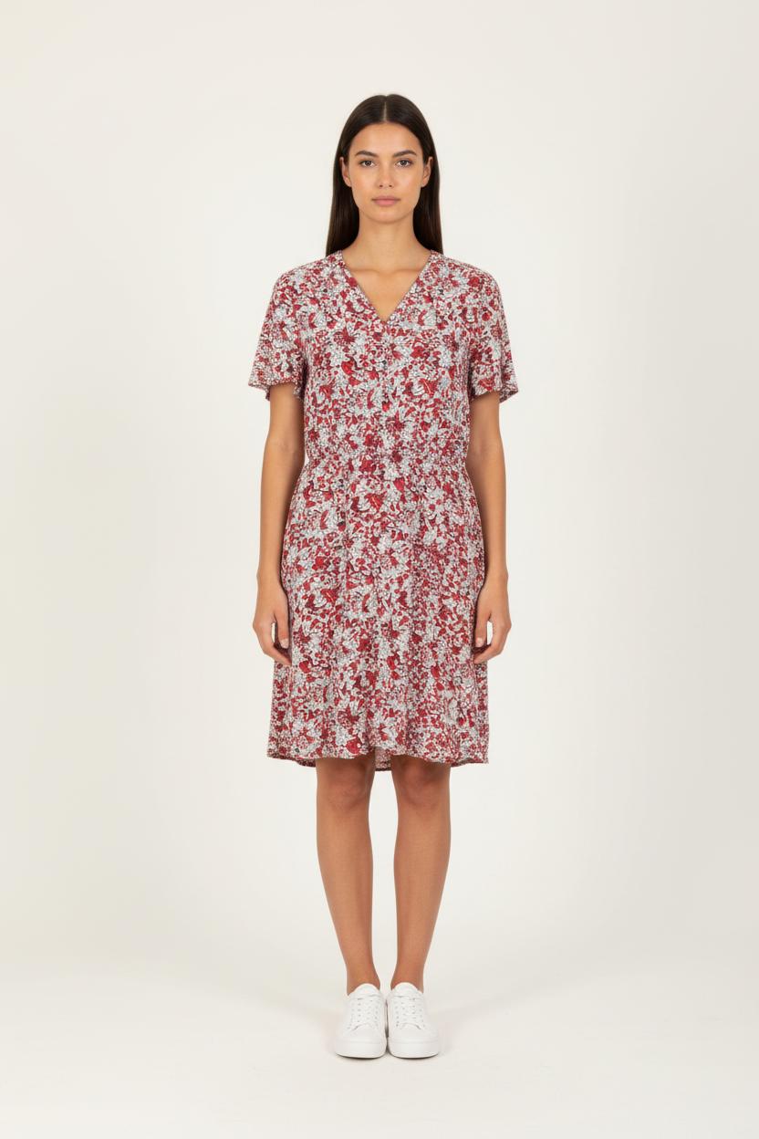 Robe Fleurie Bordeaux et Blanche - Taille M/38 de la marque Gerard Darel | PARAD54367 - Vendu par Paradigme - Image 1