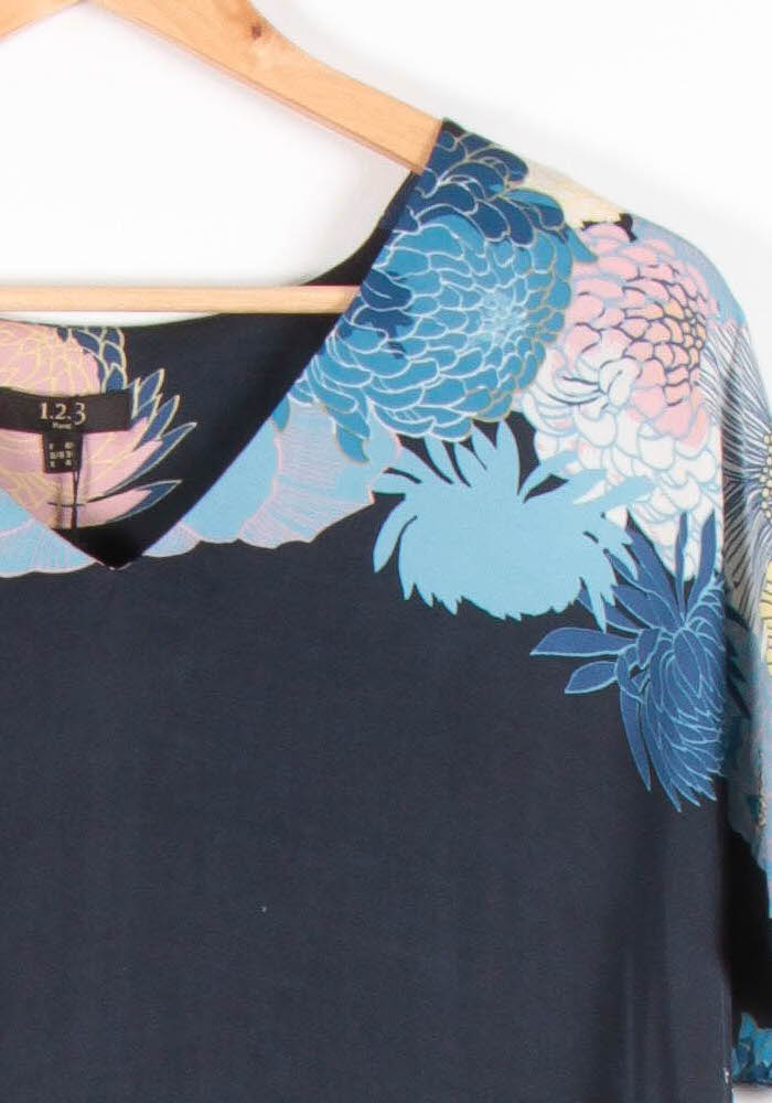 Robe Droite Bleu et Multicolore - Taille L/40 de la marque Maison 123 | PARAD54380 - Vendu par Paradigme - Image 3