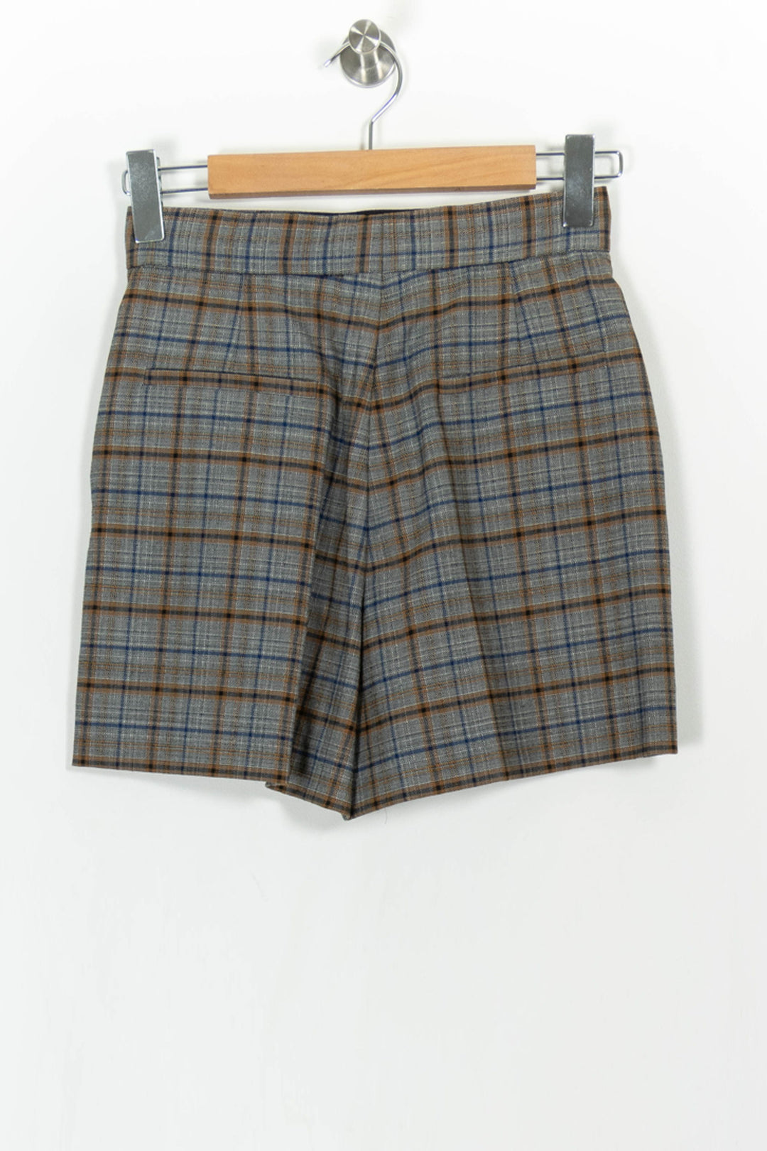 Short Carreaux Beige et Bleu - Taille XS/34 de la marque Sandro | PARAD54398 - Vendu par Paradigme - Image 4