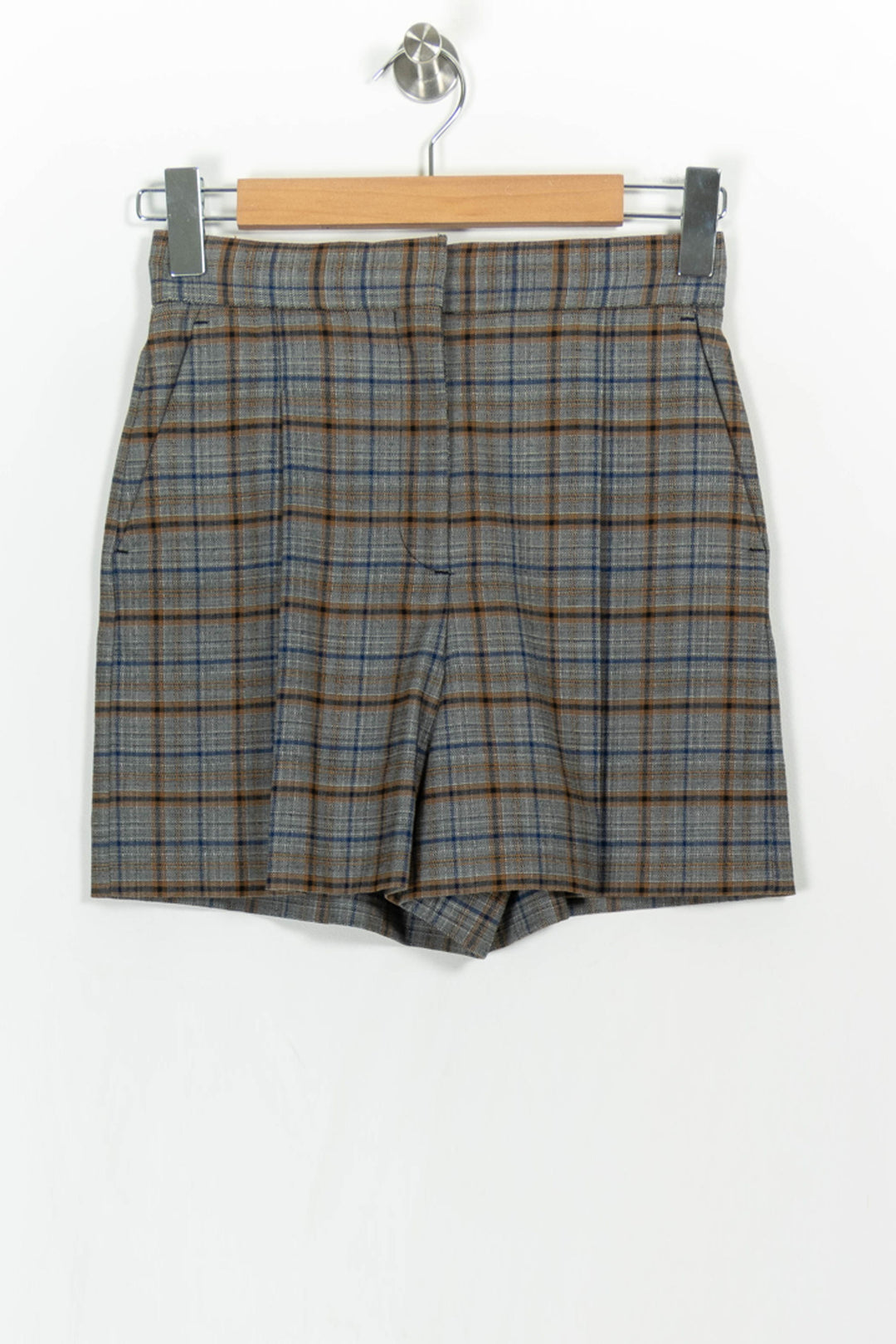Short Carreaux Beige et Bleu - Taille XS/34 de la marque Sandro | PARAD54398 - Vendu par Paradigme - Image 2