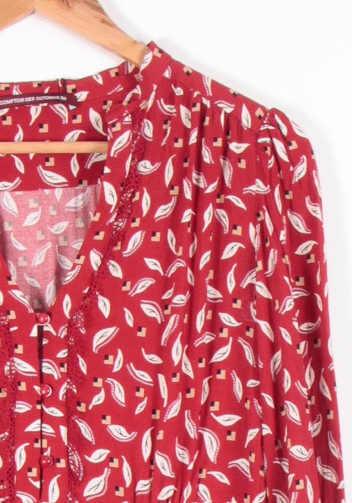 Robe Midi Bordeaux et Blanc - Taille S/36 de la marque Comptoir des Cotonniers | PARAD54408 - Vendu par Paradigme - Image 3