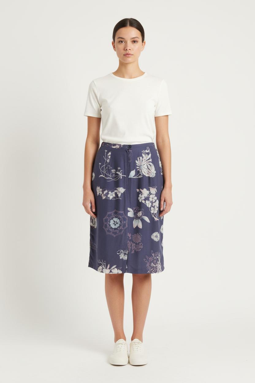 Jupe Midi Bleue et Blanche - Taille XL/42 de la marque Maison 123 | PARAD54419 - Vendu par Paradigme - Image 1