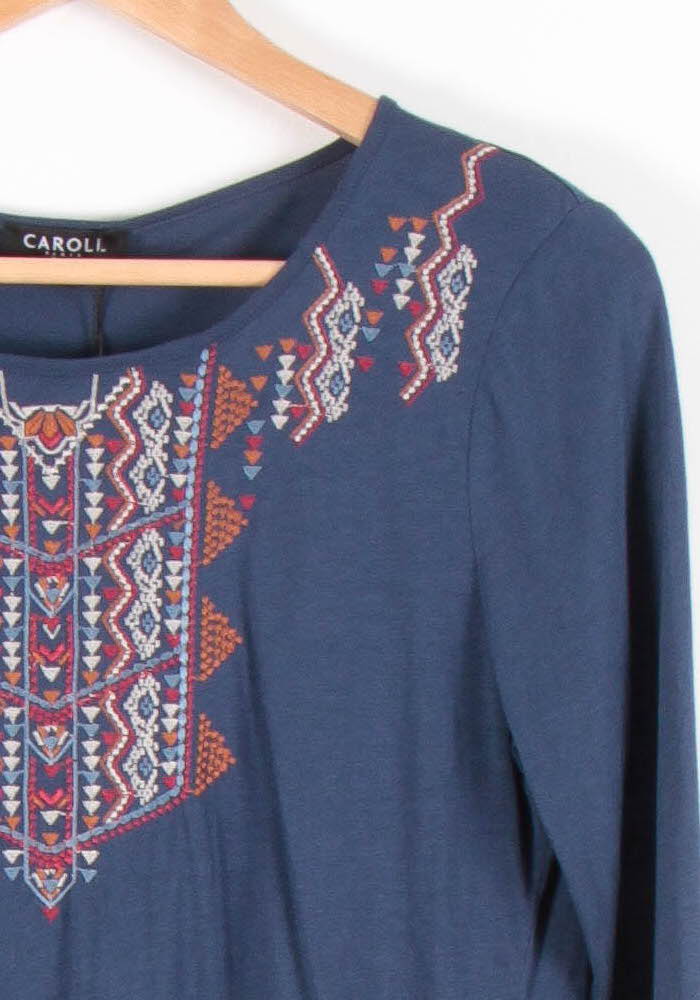 Blouse Bleue - Taille M/38 de la marque Caroll | PARAD54430 - Vendu par Paradigme - Image 3