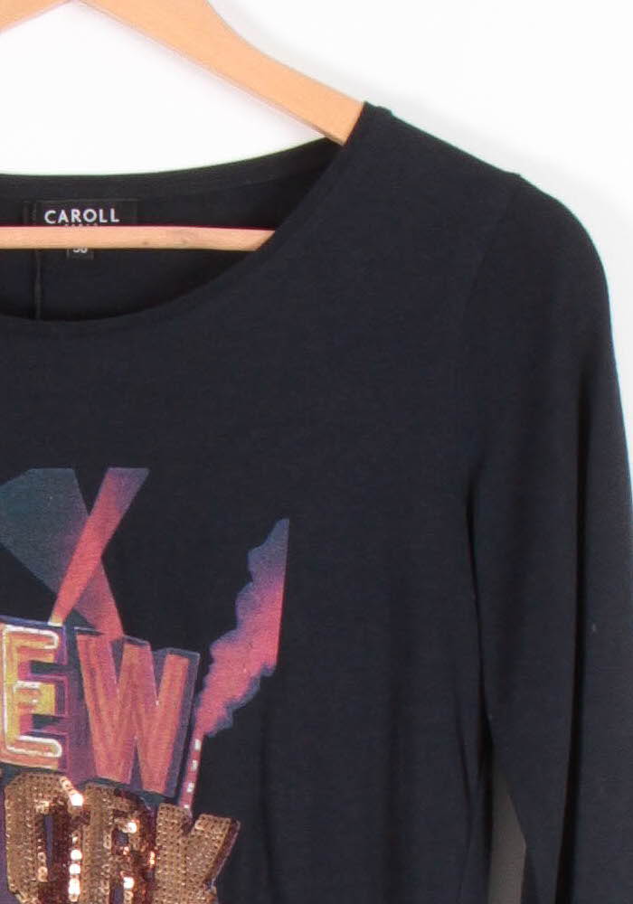 Tee-shirt Noir - Taille S/36 de la marque Caroll | PARAD54431 - Vendu par Paradigme - Image 3