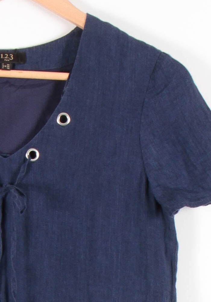 Robe Courte Bleue - Taille S/36 de la marque Maison 123 | PARAD54442 - Vendu par Paradigme - Image 3