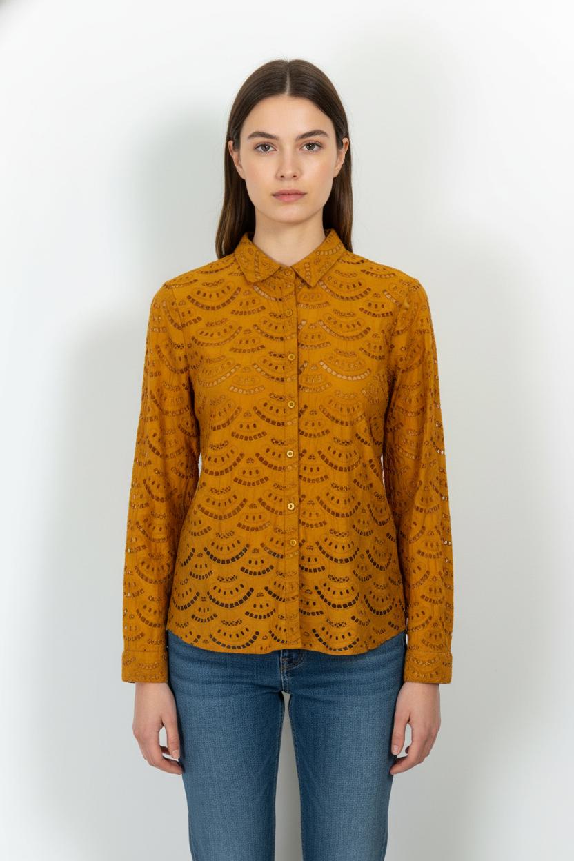 Chemise Brodée Jaune - Taille S/36 de la marque ba&sh | PARAD54457 - Vendu par Paradigme - Image 1