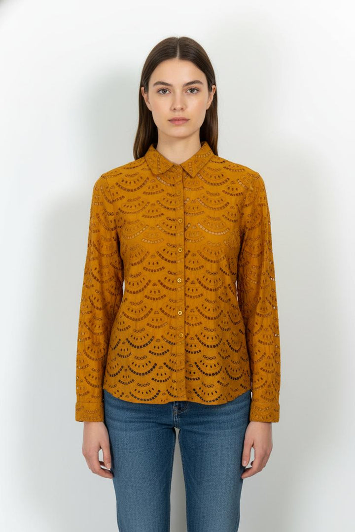 Chemise Brodée Jaune - Taille S/36 de la marque ba&sh | PARAD54457 - Vendu par Paradigme - Image 1