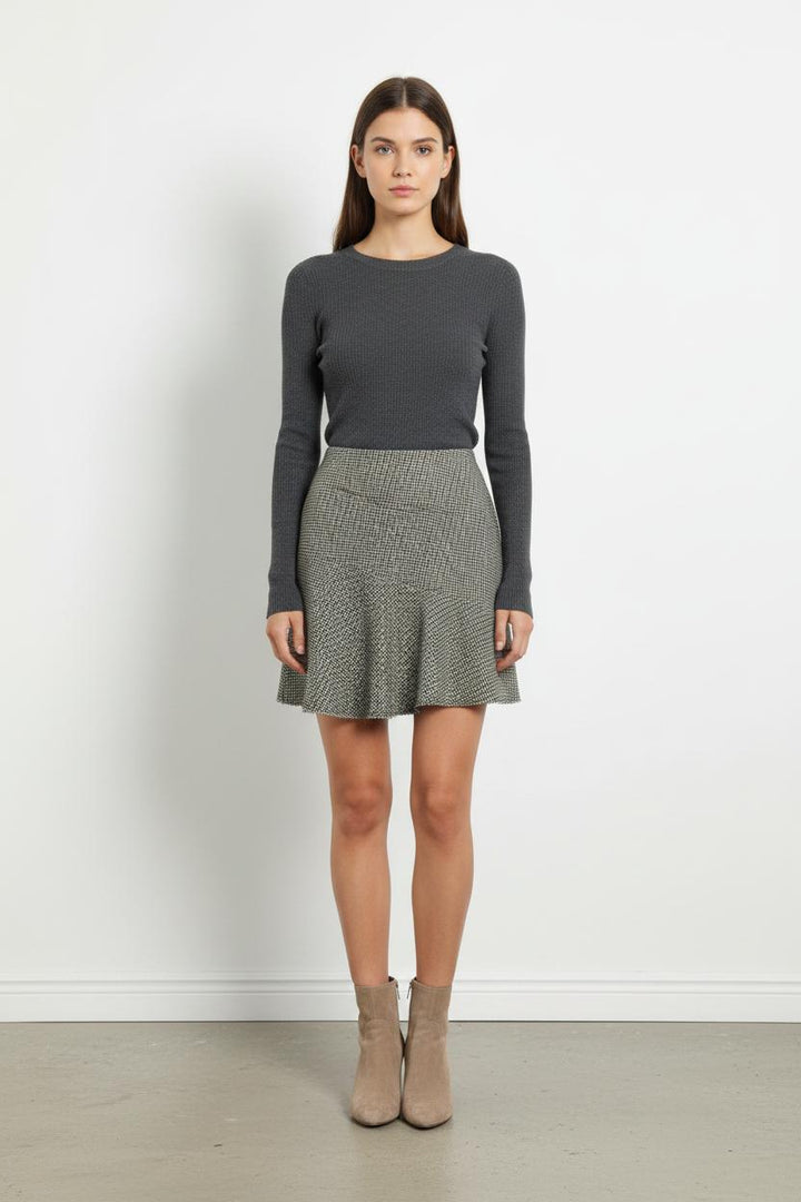 Jupe Évasée Beige et Noir - Taille S/36 de la marque Maje | PARAD54460 - Vendu par Paradigme - Image 1