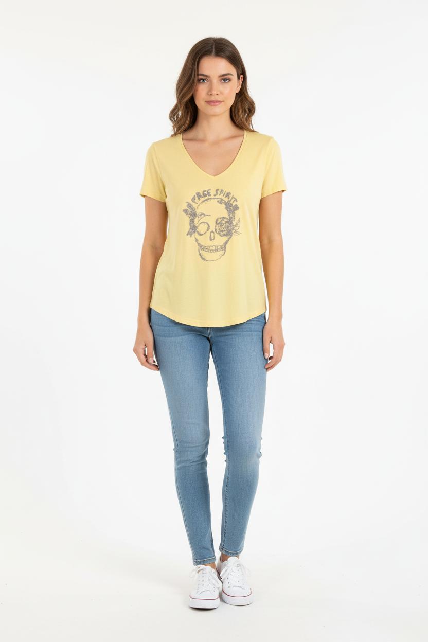 Tee-shirt Jaune - Taille S/36 de la marque IKKS | PARAD54484 - Vendu par Paradigme - Image 1