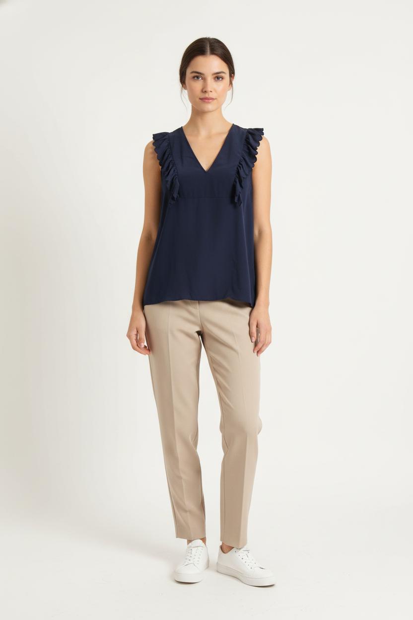 Blouse Sans Manches Bleue - Taille L/40 de la marque Claudie Pierlot | PARAD54523 - Vendu par Paradigme - Image 1