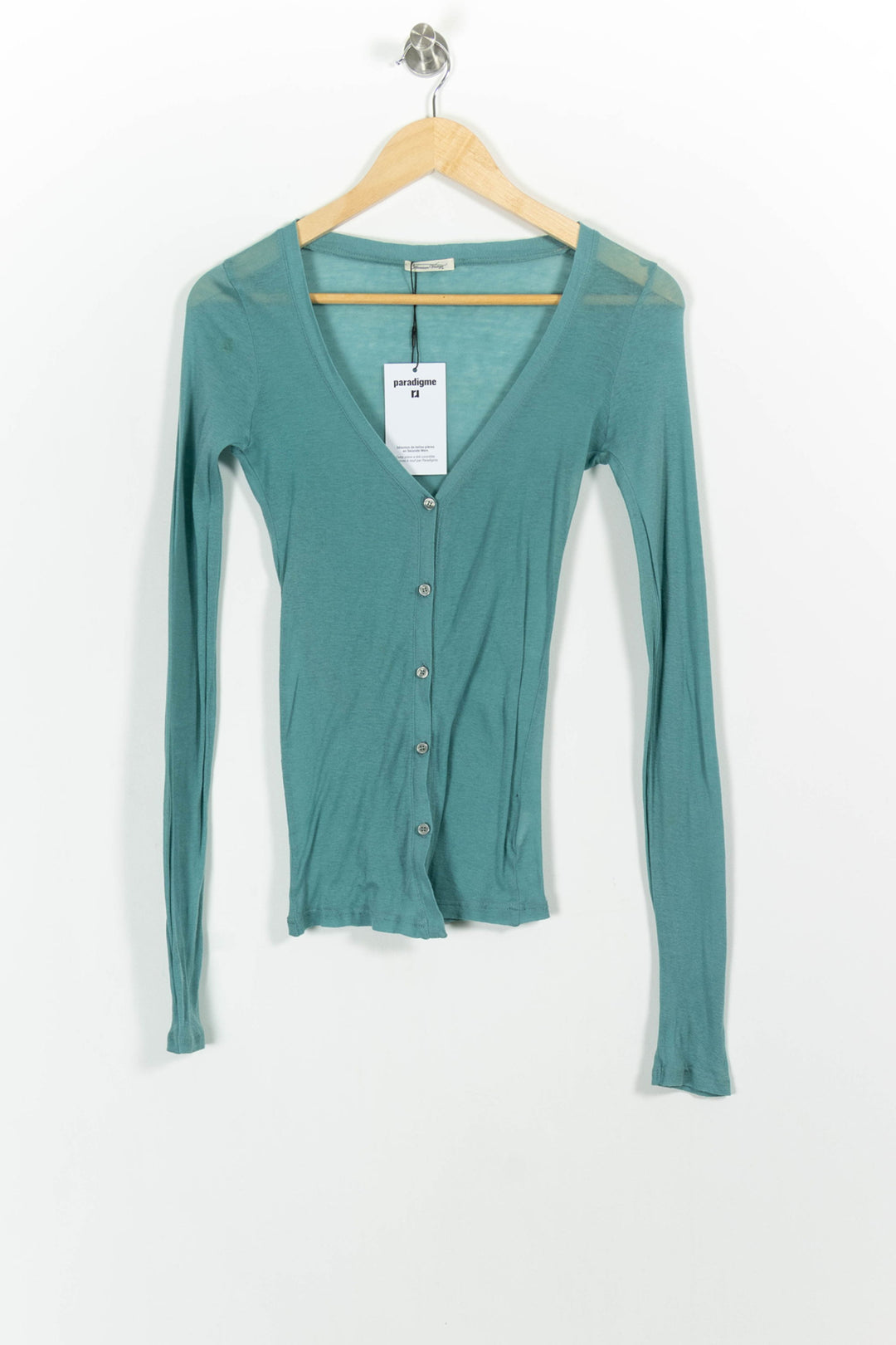 Cardigan Vert - Taille M/38 de la marque American Vintage | PARAD54599 - Vendu par Paradigme - Image 2