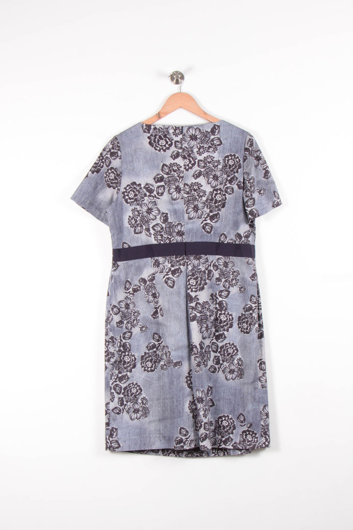 Robe Fleurie Bleue et Noire - Taille XXL/44 de la marque Marina Rinaldi | PARAD54608 - Vendu par Paradigme - Image 4