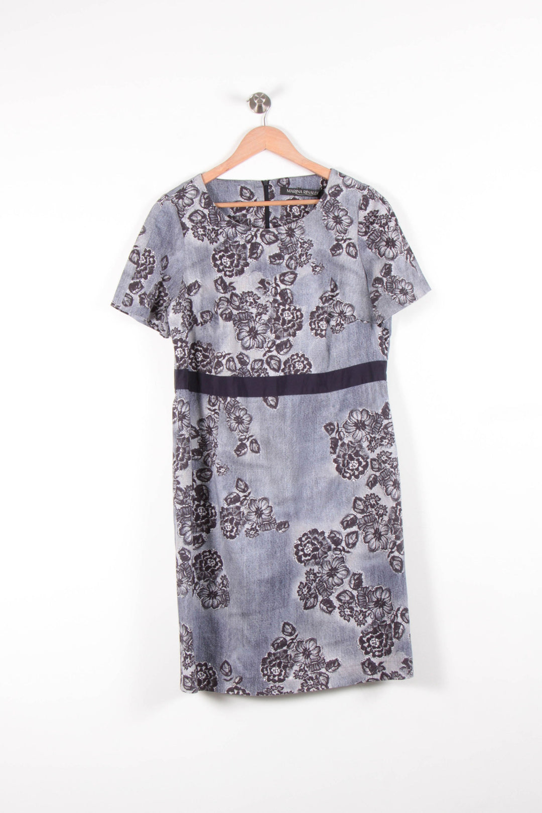 Robe Fleurie Bleue et Noire - Taille XXL/44 de la marque Marina Rinaldi | PARAD54608 - Vendu par Paradigme - Image 2