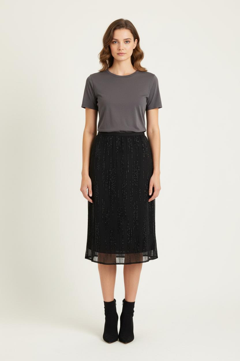 Jupe Midi Noire - Taille XXXL/46 de la marque Marina Rinaldi | PARAD54660 - Vendu par Paradigme - Image 1