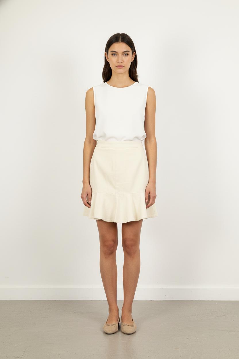 Jupe Volantée Beige - Taille M/38